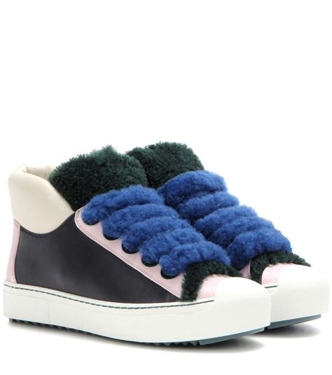 fendi sneakers women's|fendi shearling trimmed sneakers.